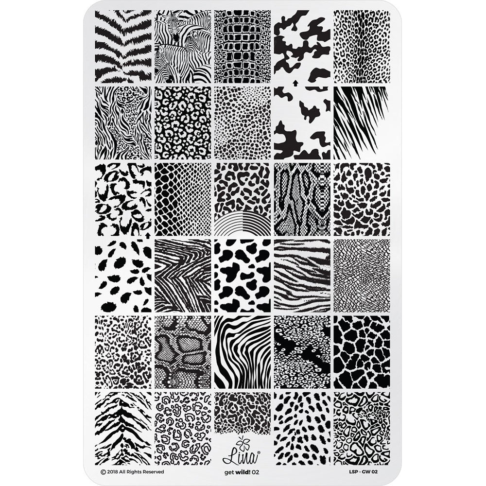 Lina Nail Art Supplies Get Wild 02 stamping plate nail art animal print