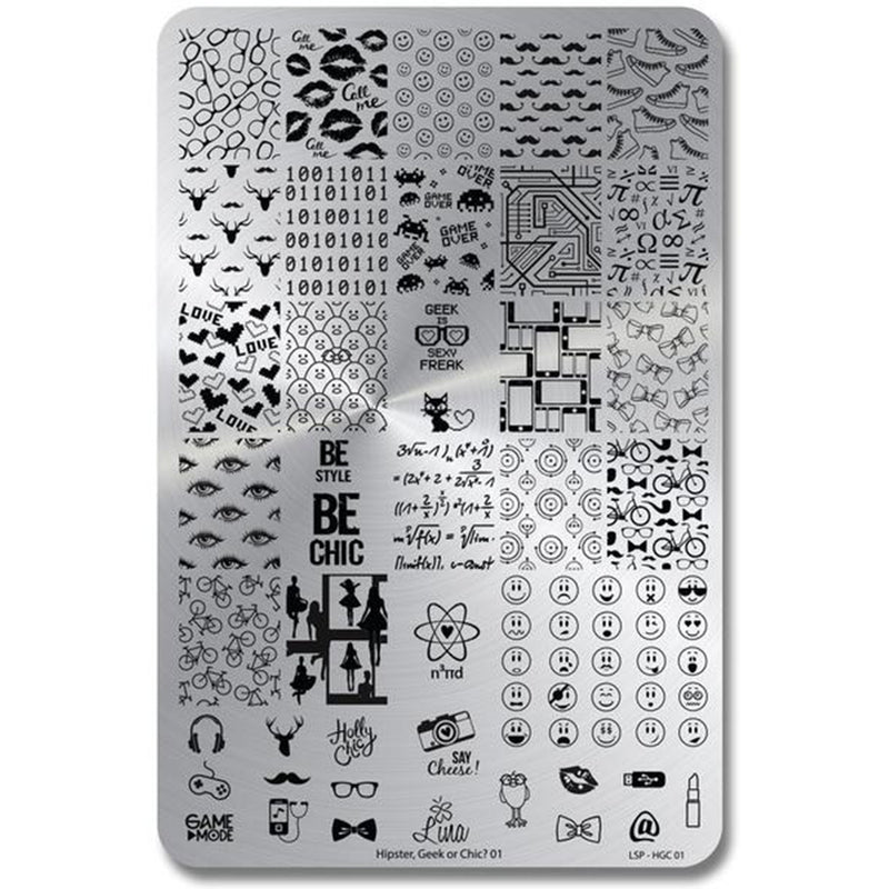 Lina Nail Art Supplies Hipster Geek or Chic 01 stamping plate