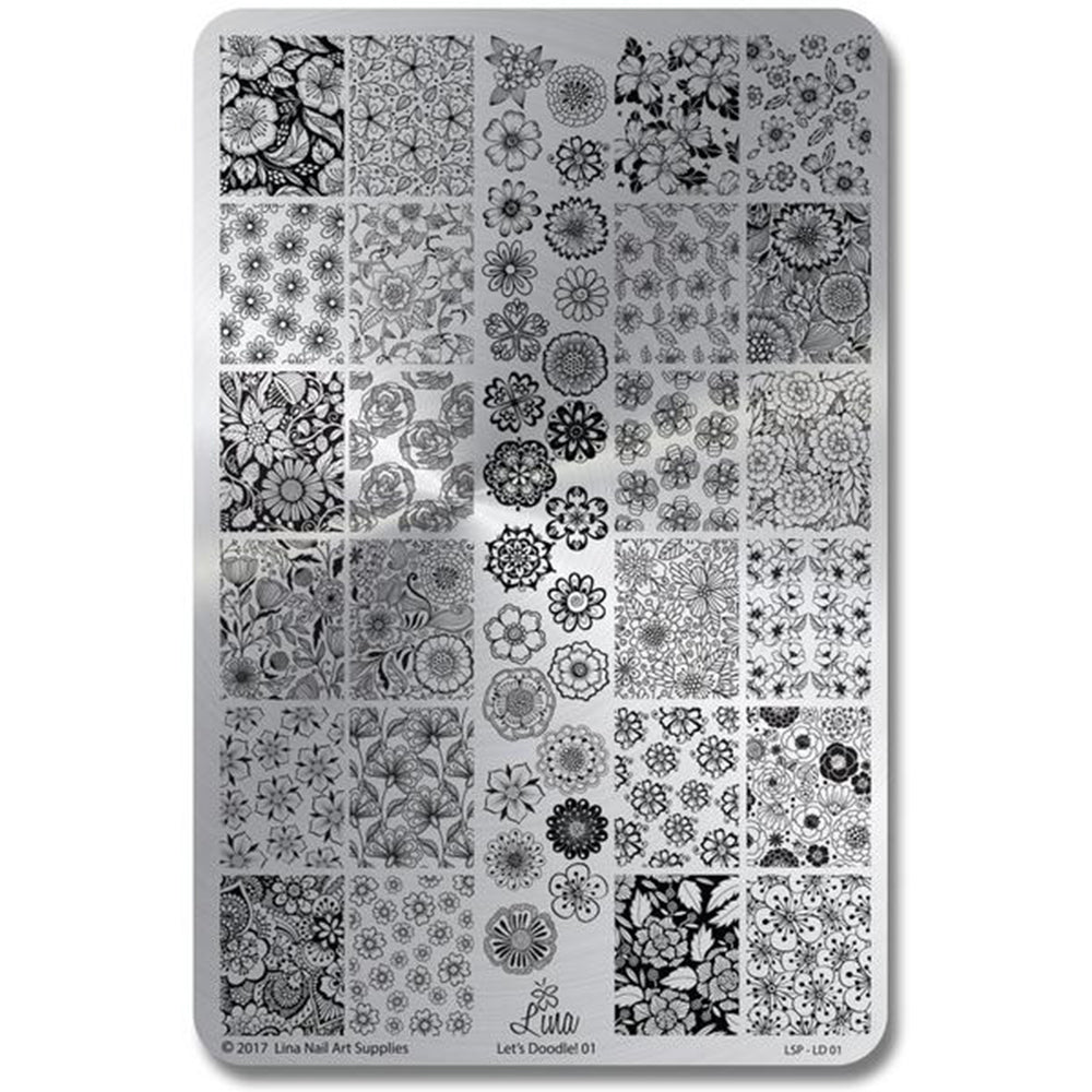Lina Nail Art Supplies Let's Doodle 01 stamping plate