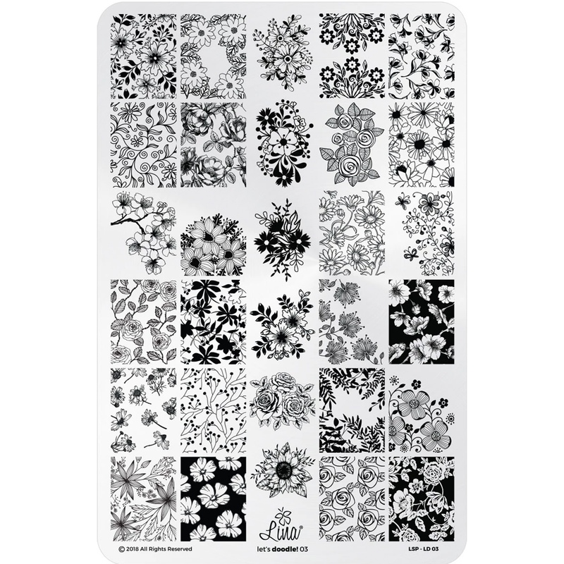 Lina Nail Art Supplies Let's Doodle 03 stamping plate