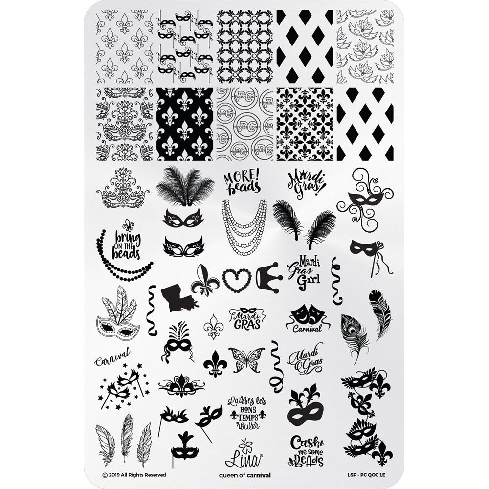 Lina Nail Art Supplies Queen of Carnival stamping plate nail art