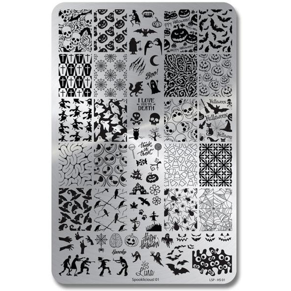 Lina Nail Art Supplies Spooklicious 01 stamping plate