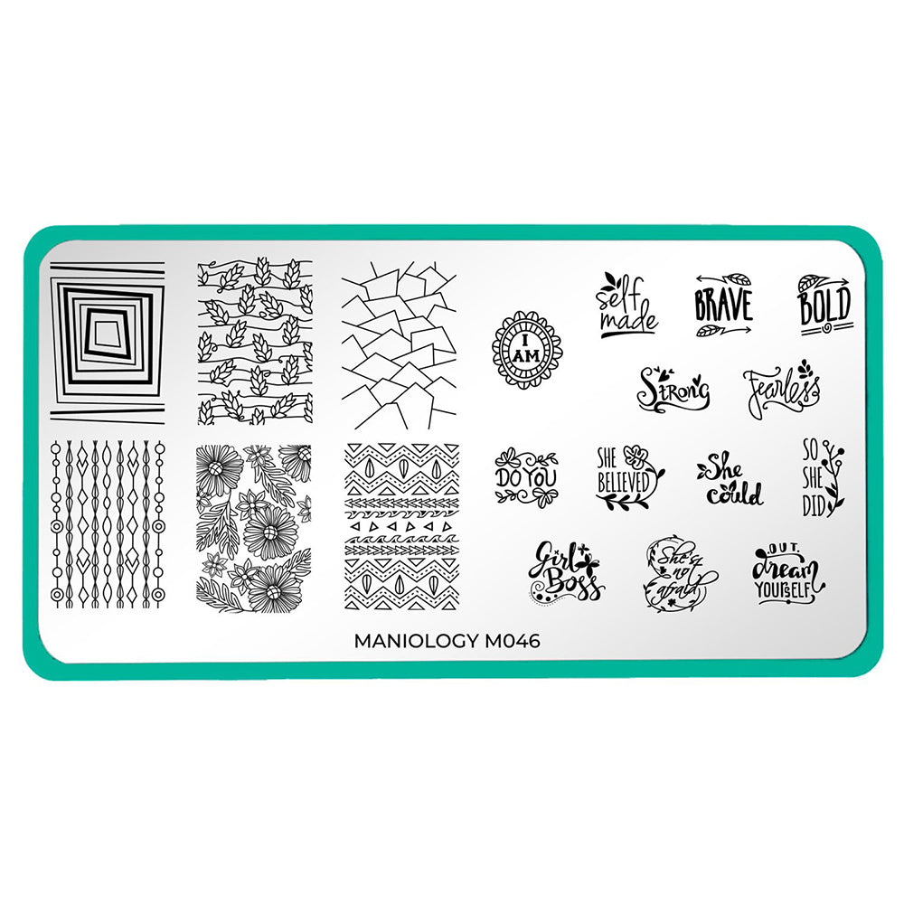 Maniology Women's Empowerment - Self Made Stamping Plate M046