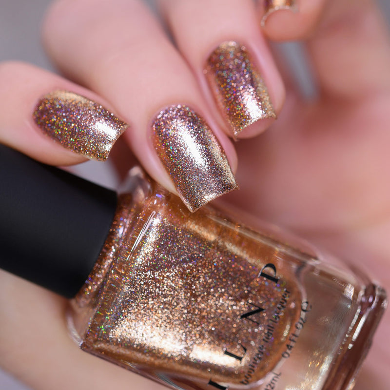 ILNP Mirage brilliant gold holographic ultra metallic nail polish swatch Reflections Collection
