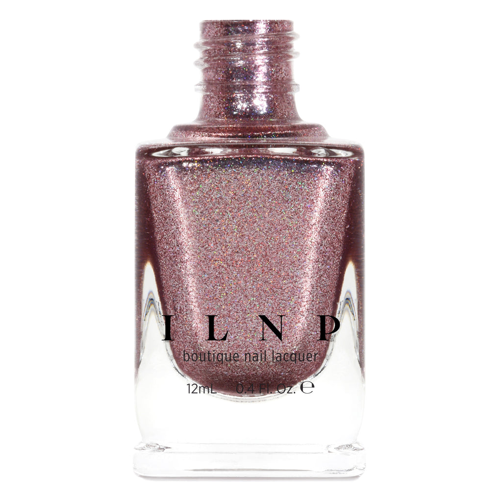 ILNP Olivia chocolate-rose holographic ultra metallic nail polish Reflections Collection