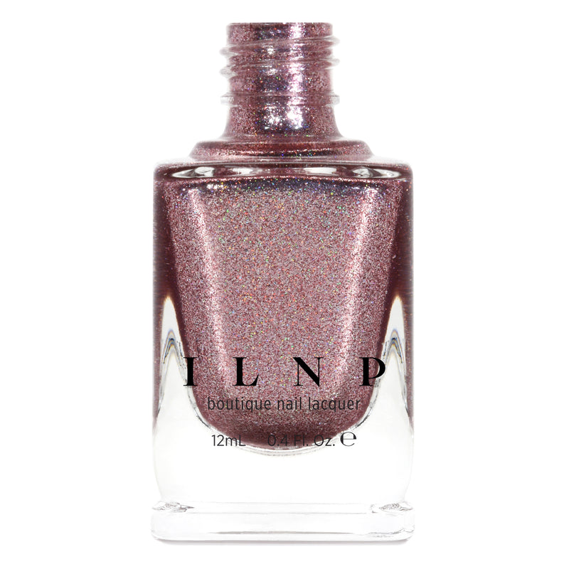 ILNP Olivia chocolate-rose holographic ultra metallic nail polish Reflections Collection