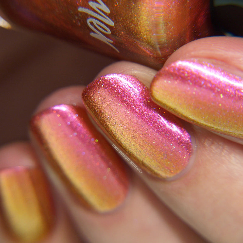 KBShimmer Stay Toasty My Friends rose copper multichrome nail polish