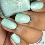 KBShimmer Water Relief sea-foam crelly nail polish swatch Beach Break Collection