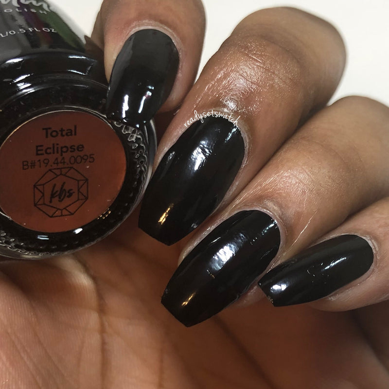 KBShimmer Total Eclipse black creme nail polish swatch