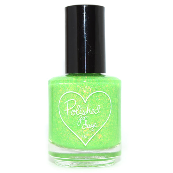 Polished for Days Oogie Boogie bright green nail polish