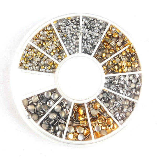 Round Silver & Gold Mixed Studs
