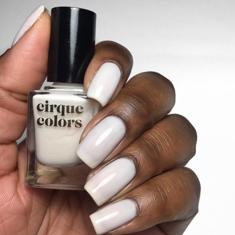 Cirque Colors Linen sheer white nail polish swatch