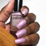 Cirque Colors Ghost Rose shimmery holographic nail polish