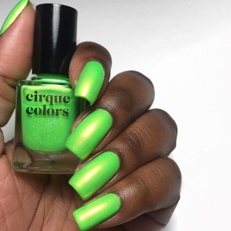 Cirque Colors High Society green shimmer nail polish swatch limited edition