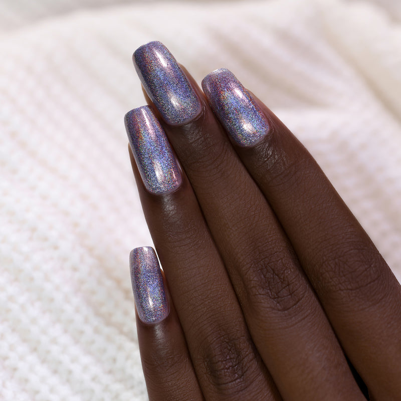 ILNP Staying In soft violet ultra holographic nail polish swatch