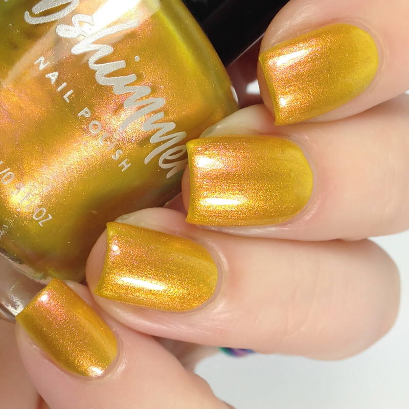 KBShimmer Sun Kissed yellow gold to pink multichrome nail polish swatch Beach Break Collection