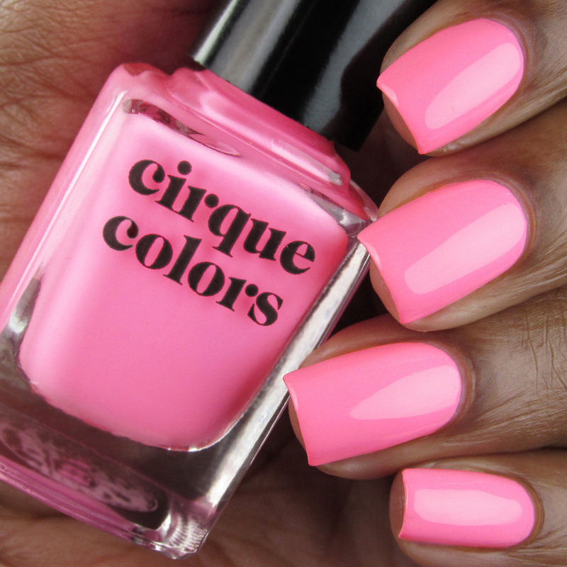 Cirque Colors Valley of the Dolls pink neon creme nail polish swatch Vice 2020 Collection