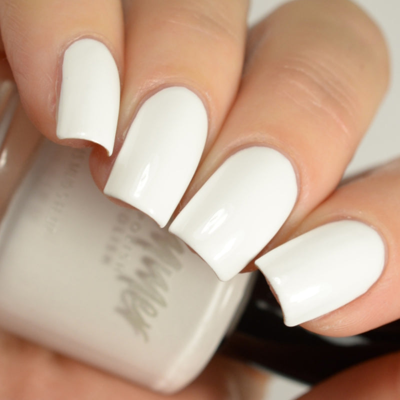 KBShimmer White Here White Now white creme nail polish swatch