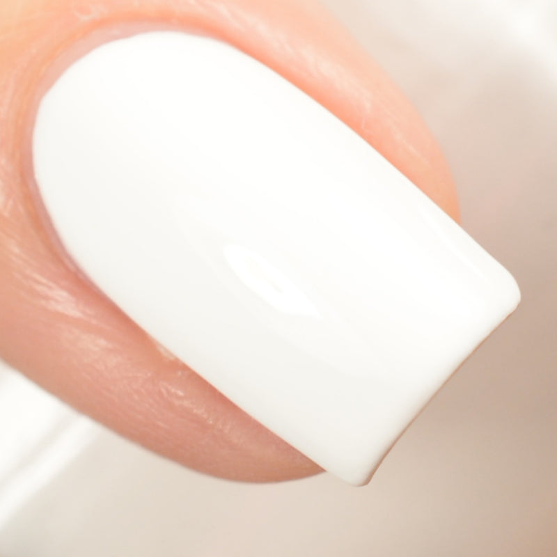 KBShimmer White Here White Now white creme nail polish swatch