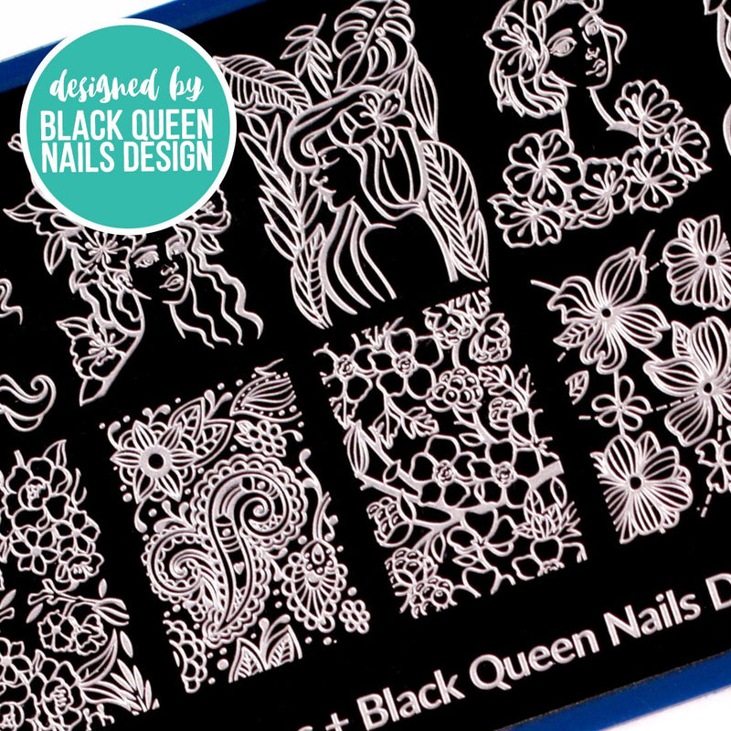 Artist Collab x Black Queen Nails Design Stamping Plate