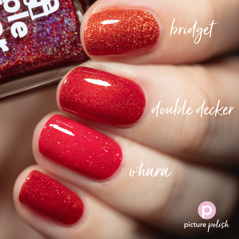 Picture Polish Double Decker red holographic nail polish MoYou London collaboration