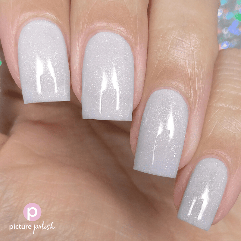 Picture Polish Innocence frosty white holographic nail polish swatch
