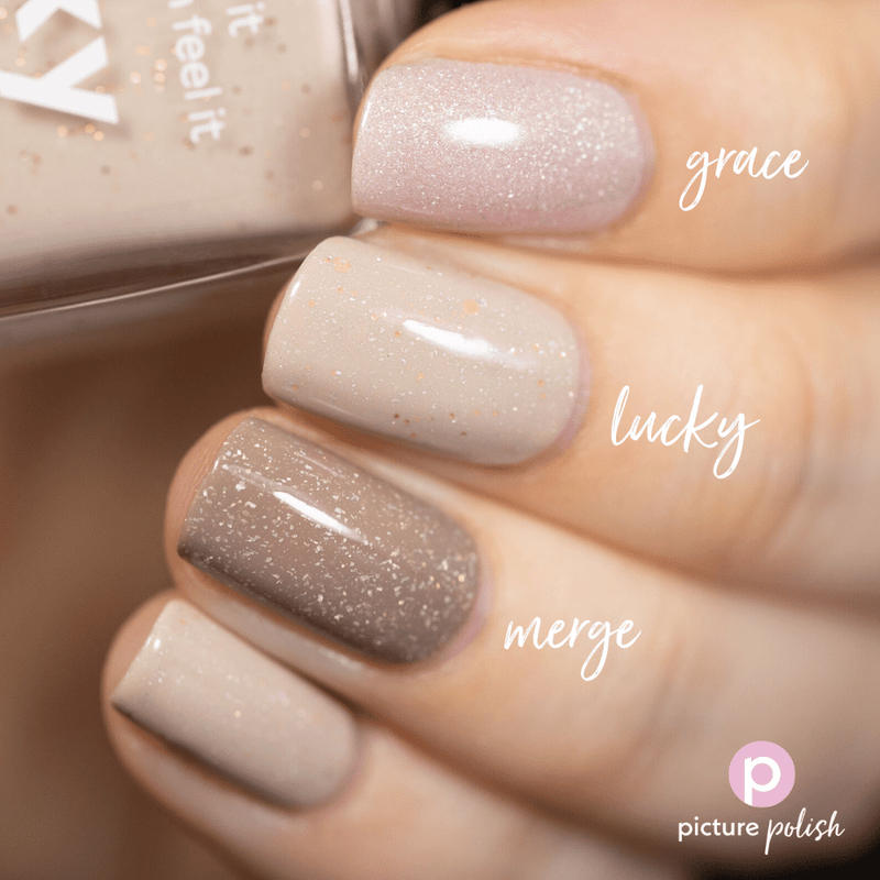 Picture Polish Lucky nail polish swatch comparison