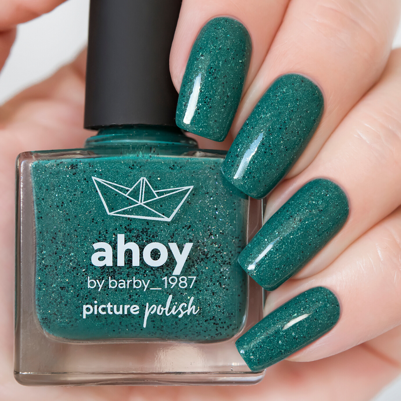 Picture Polish Ahoy green holographic nail polish swatch