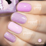 Picture Polish Support lilac pink holographic nail polish swatch comparison