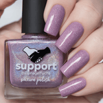 Picture Polish Support lilac pink holographic nail polish swatch