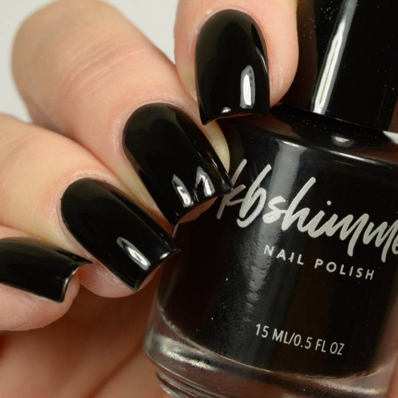 KBShimmer Total Eclipse black creme nail polish swatch