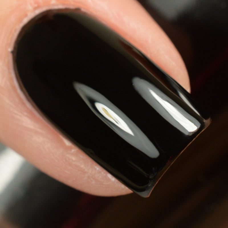 KBShimmer Total Eclipse black creme nail polish swatch